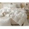 Lenjerie pat dublu, JACQUARD FINETAT, 6 piese, Jojo Home, Crem