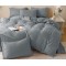 Lenjerie pat dublu, JACQUARD FINETAT, 6 piese, Jojo Home, Gri deschis