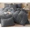 Lenjerie pat dublu, JACQUARD FINETAT, 6 piese, Jojo Home, Gri inchis