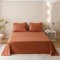 Lenjerie pat dublu, JACQUARD FINETAT, 6 piese, Jojo Home, Maro-caramiziu