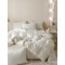 Lenjerie pat dublu, JACQUARD FINETAT, 6 piese, Jojo Home, Crem