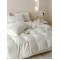 Lenjerie pat dublu, JACQUARD FINETAT, 6 piese, Jojo Home, Crem