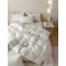 Lenjerie pat dublu, JACQUARD FINETAT, 6 piese, Jojo Home, Crem