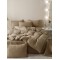 Lenjerie pat dublu, JACQUARD FINETAT, 6 piese, Jojo Home, Bej