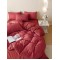 Lenjerie pat dublu, JACQUARD FINETAT, 6 piese, Jojo Home, Rosu
