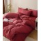 Lenjerie pat dublu, JACQUARD FINETAT, 6 piese, Jojo Home, Rosu