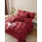 Lenjerie pat dublu, JACQUARD FINETAT, 6 piese, Jojo Home, Rosu