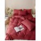 Lenjerie pat dublu, JACQUARD FINETAT, 6 piese, Jojo Home, Rosu