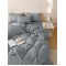 Lenjerie pat dublu, JACQUARD FINETAT, 6 piese, Jojo Home, Gri deschis