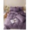 Lenjerie pat dublu, JACQUARD FINETAT, 6 piese, Jojo Home, Mov