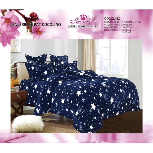 LENJERIE PUFOASA COCOLINO CU 6 PIESE PENTRU PAT DUBLU LC-90