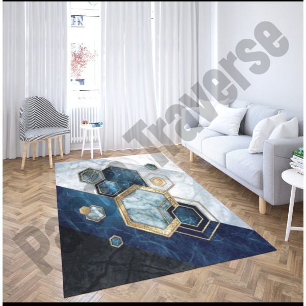 Covor- traversa antidepant 80x150 cm, print digital, antiderapant cu franjuri TA33