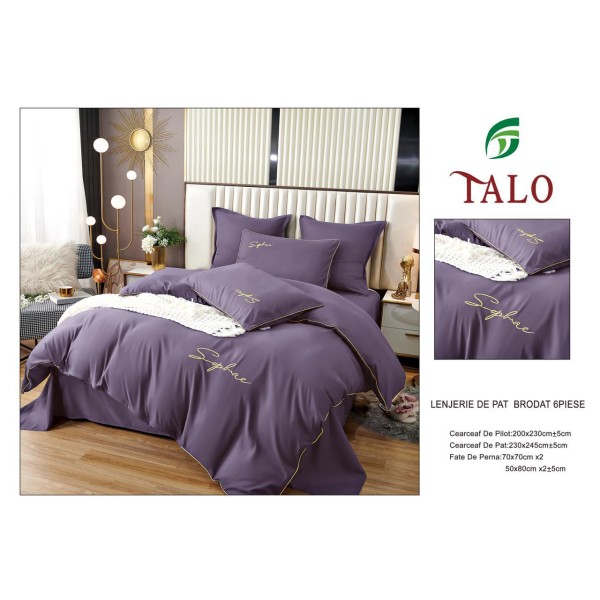 Lenjerie de pat UNI din FINET pentru 2 persoane, 6 piese , cod produs U5
