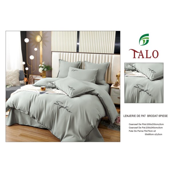 Lenjerie de pat UNI din FINET pentru 2 persoane, 6 piese , cod produs U6