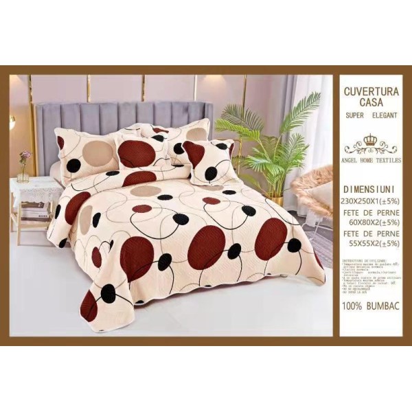 Cuvertura de pat, 5 piese, 230X250 CM, (BUMBAC 100%),CUV_5P1 Cuvertura de pat, 5 piese, 230X250 CM, (BUMBAC 100%),CUV_5P1