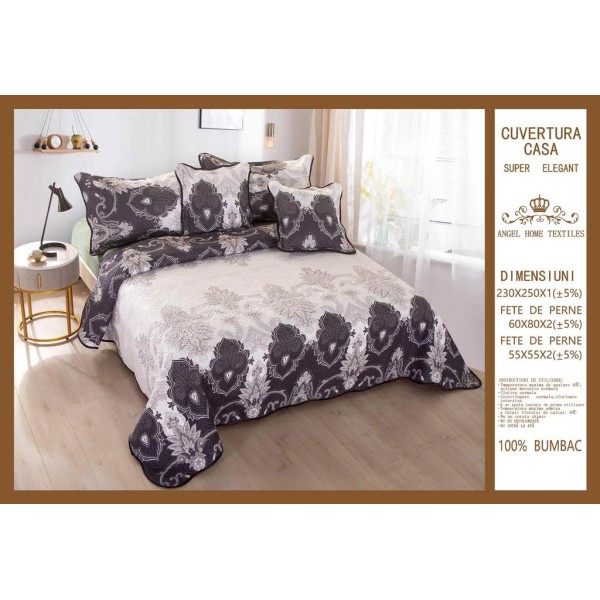 Cuvertura de pat, 5 piese, 230X250 CM, (BUMBAC 100%),CUV_5R13 Cuvertura de pat, 5 piese, 230X250 CM, (BUMBAC 100%),CUV_5R13