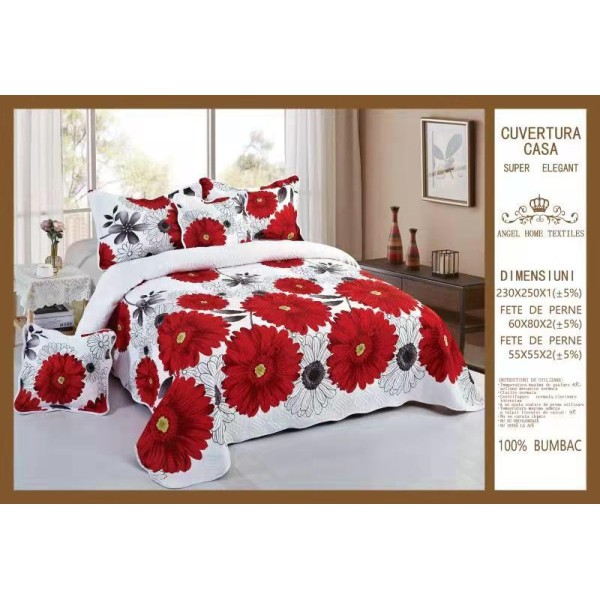 Cuvertura de pat, 5 piese, 230X250 CM, (BUMBAC 100%),CUV_5P2 Cuvertura de pat, 5 piese, 230X250 CM, (BUMBAC 100%),CUV_5P2