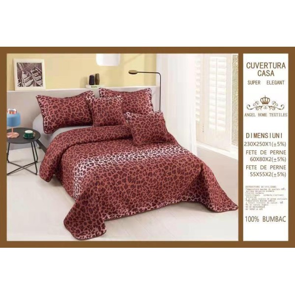 Cuvertura de pat, 5 piese, 230X250 CM, (BUMBAC 100%),CUV_5P3 Cuvertura de pat, 5 piese, 230X250 CM, (BUMBAC 100%),CUV_5P3