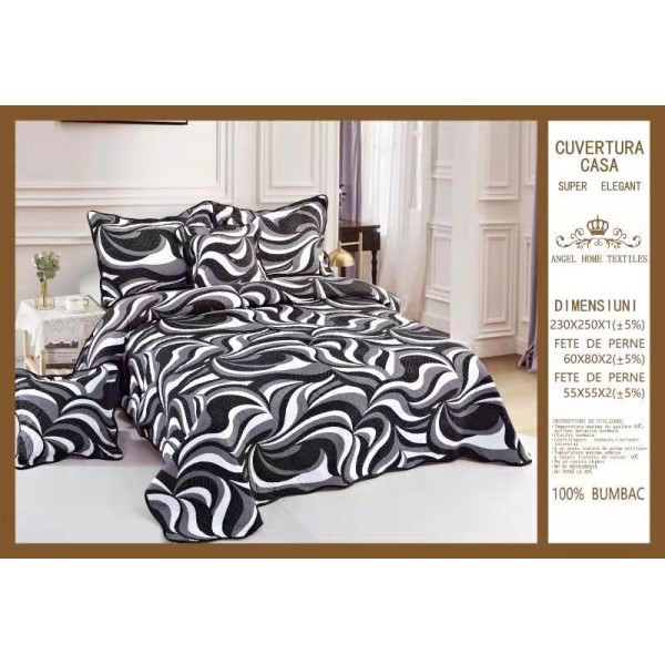 Cuvertura de pat, 5 piese, 230X250 CM, (BUMBAC 100%),CUV_5P4 Cuvertura de pat, 5 piese, 230X250 CM, (BUMBAC 100%),CUV_5P4