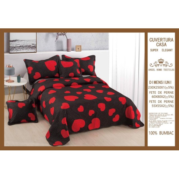Cuvertura de pat, 5 piese, 230X250 CM, (BUMBAC 100%),CUV_5P9 Cuvertura de pat, 5 piese, 230X250 CM, (BUMBAC 100%),CUV_5P9